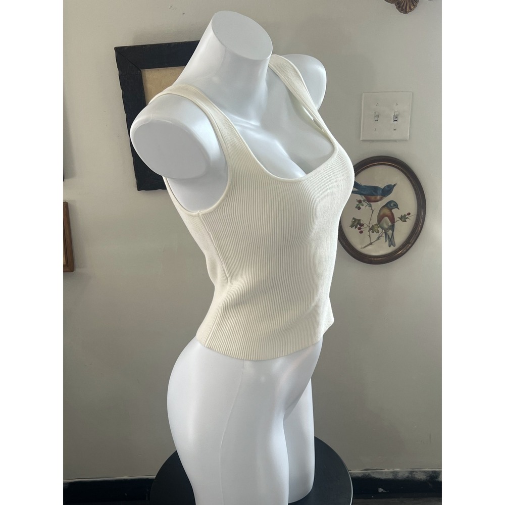 Reformation Cream Ribbed Tank Top Size XS - Picture 2 of 8